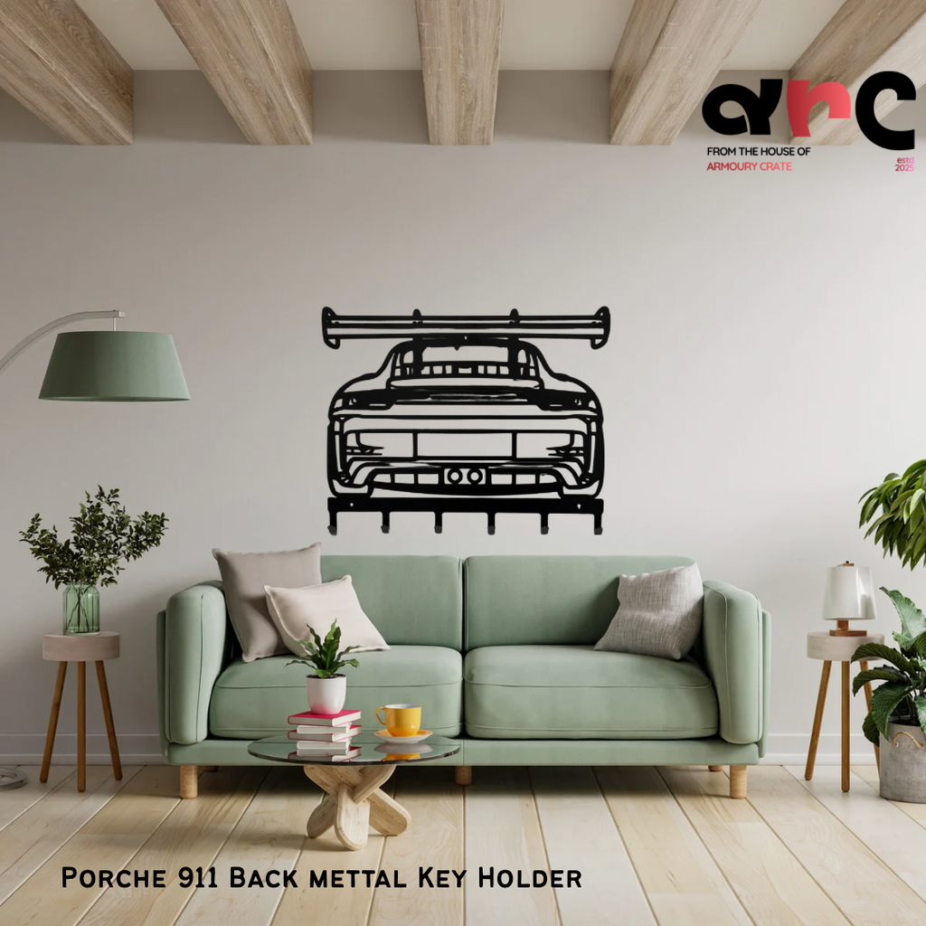 Porche 911 Metal wall hangers & key Holder