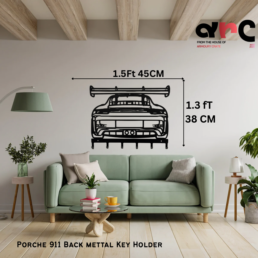 Porche 911 Metal wall hangers & key Holder