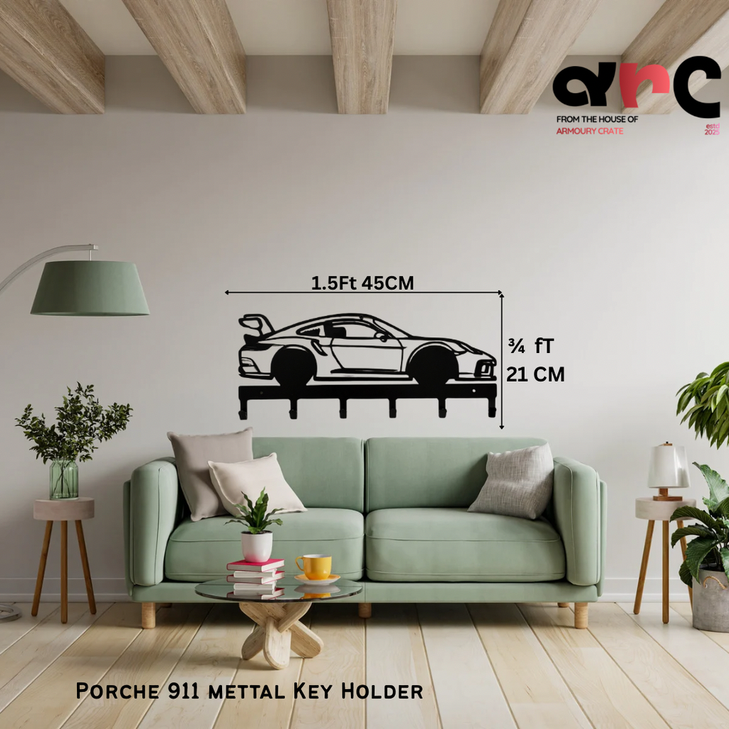 Porche 911 Mettal wall Hanger & key Holder