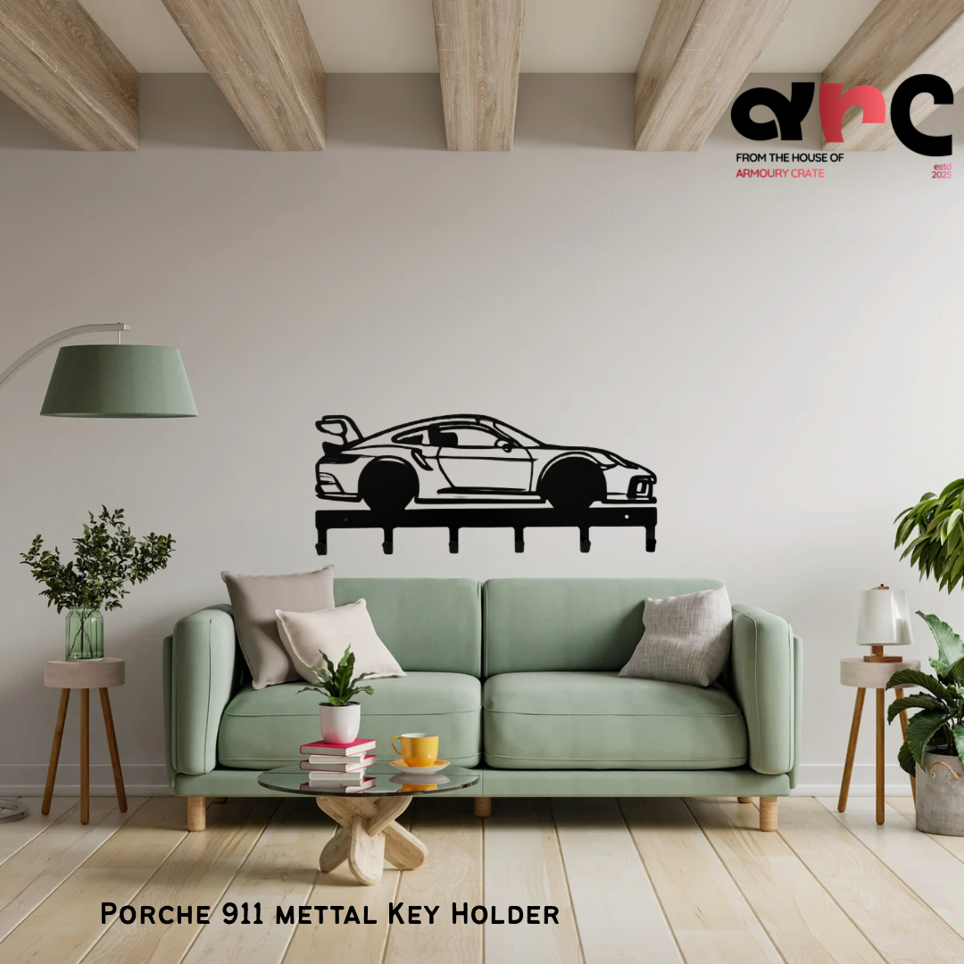 Porche 911 Mettal wall Hanger & key Holder