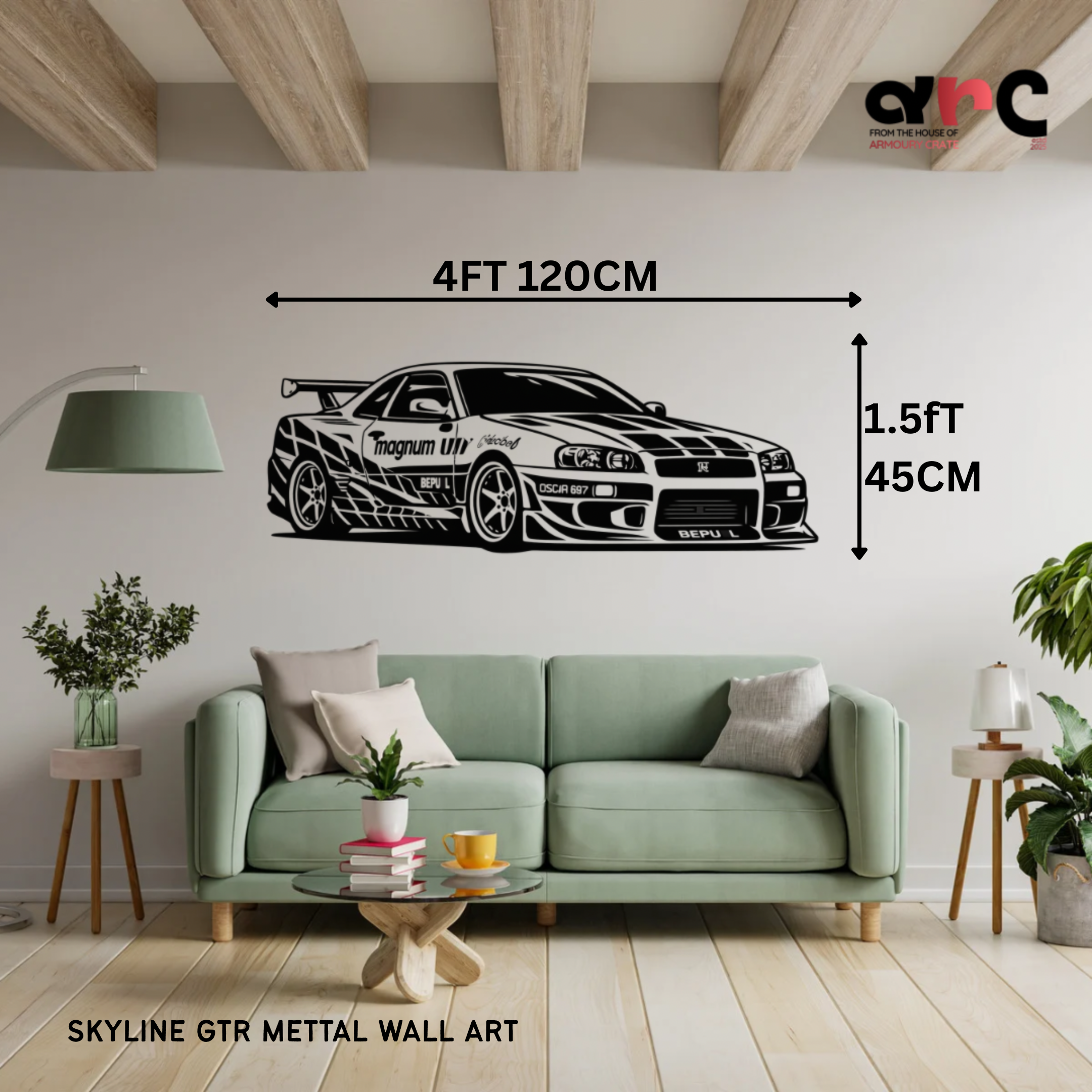 Nissan Skyline GT-R – Front view Metal Wall Art