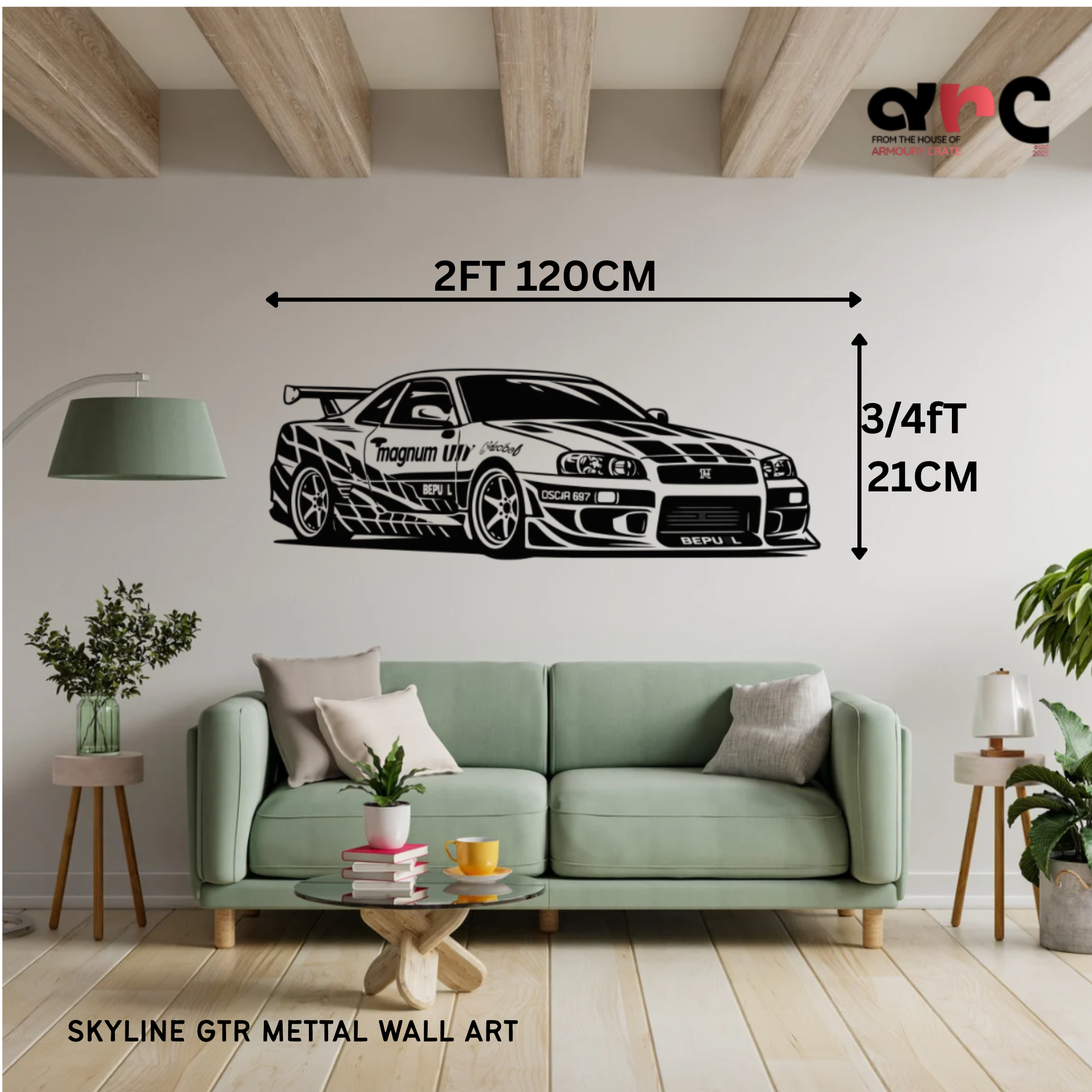 Nissan Skyline GT-R – Front view Metal Wall Art