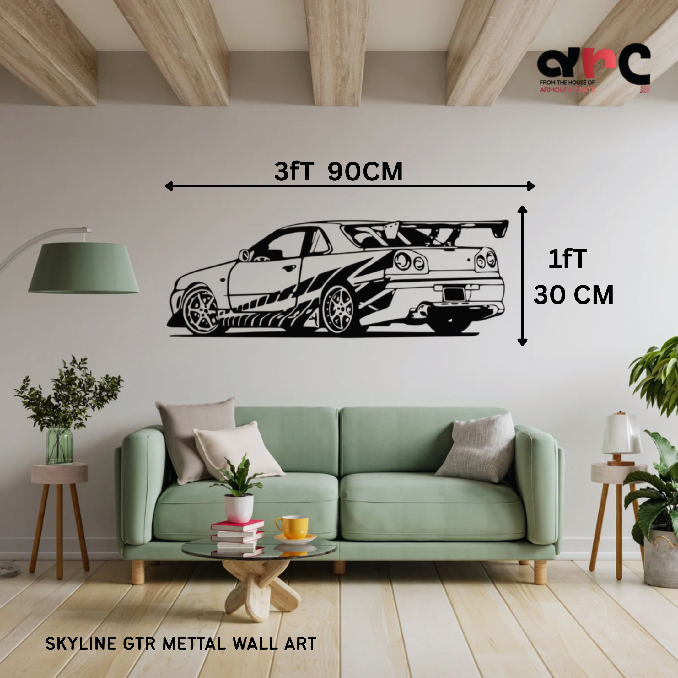 Nissan Skyline GT-R – Back view Metal Wall Art