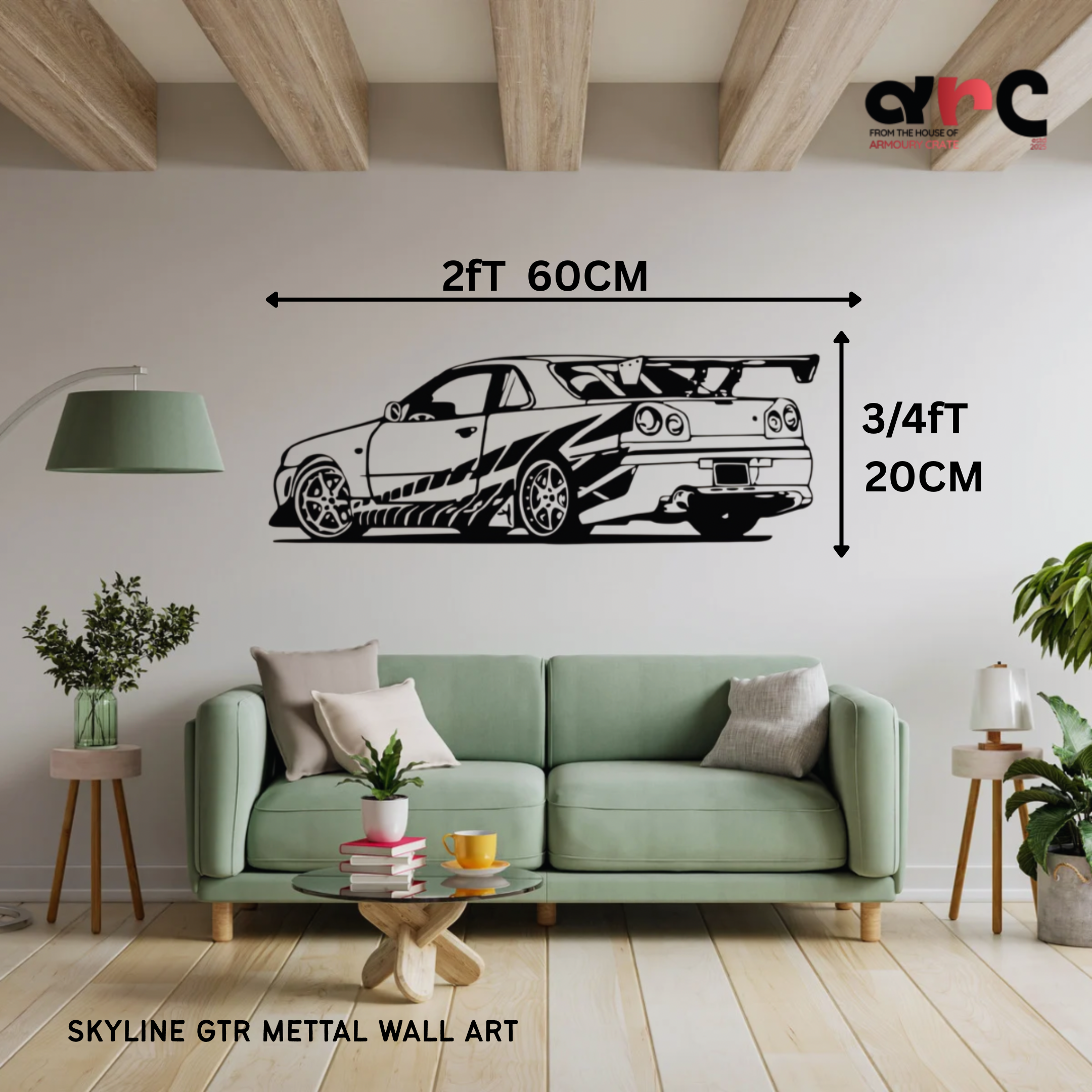 Nissan Skyline GT-R – Back view Metal Wall Art