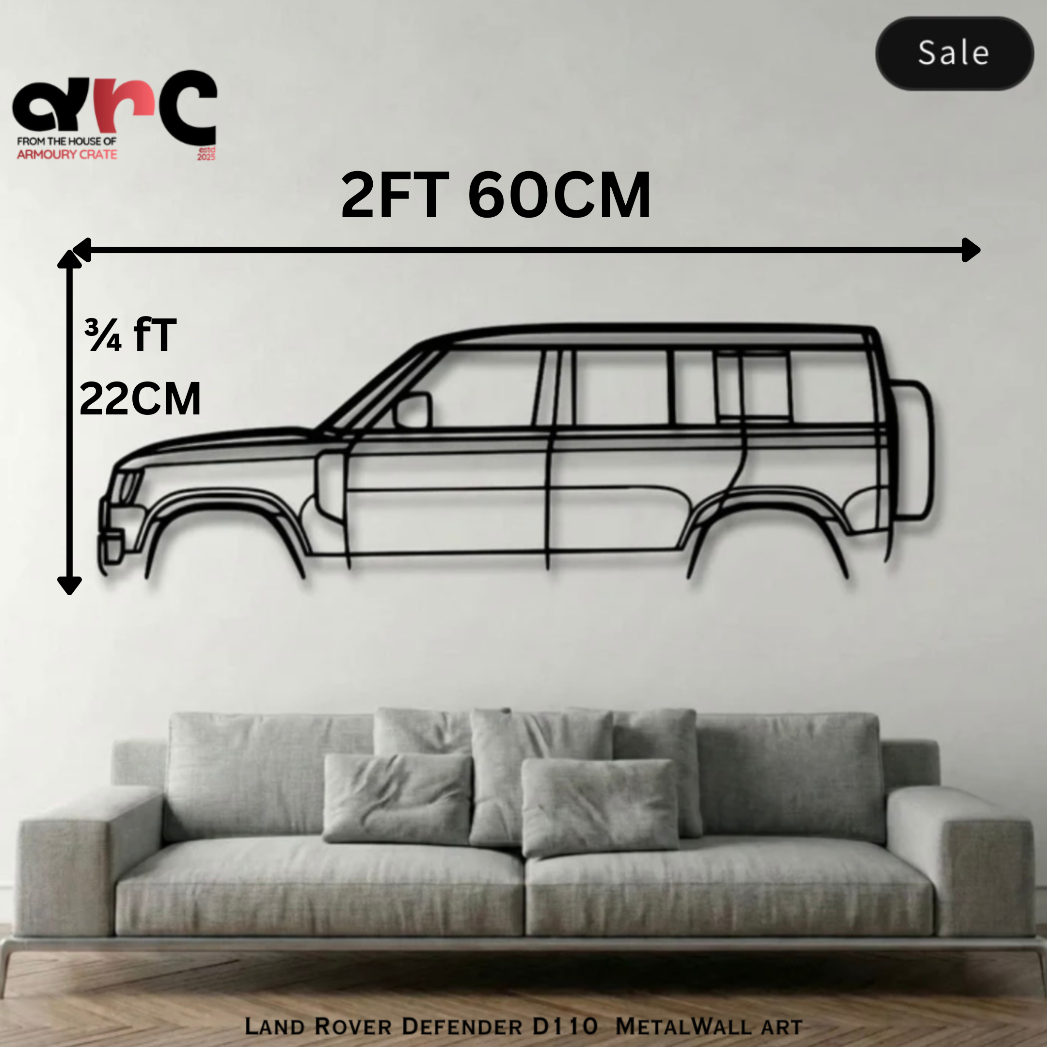 Land Rover Defender D110 Metal Wall Art