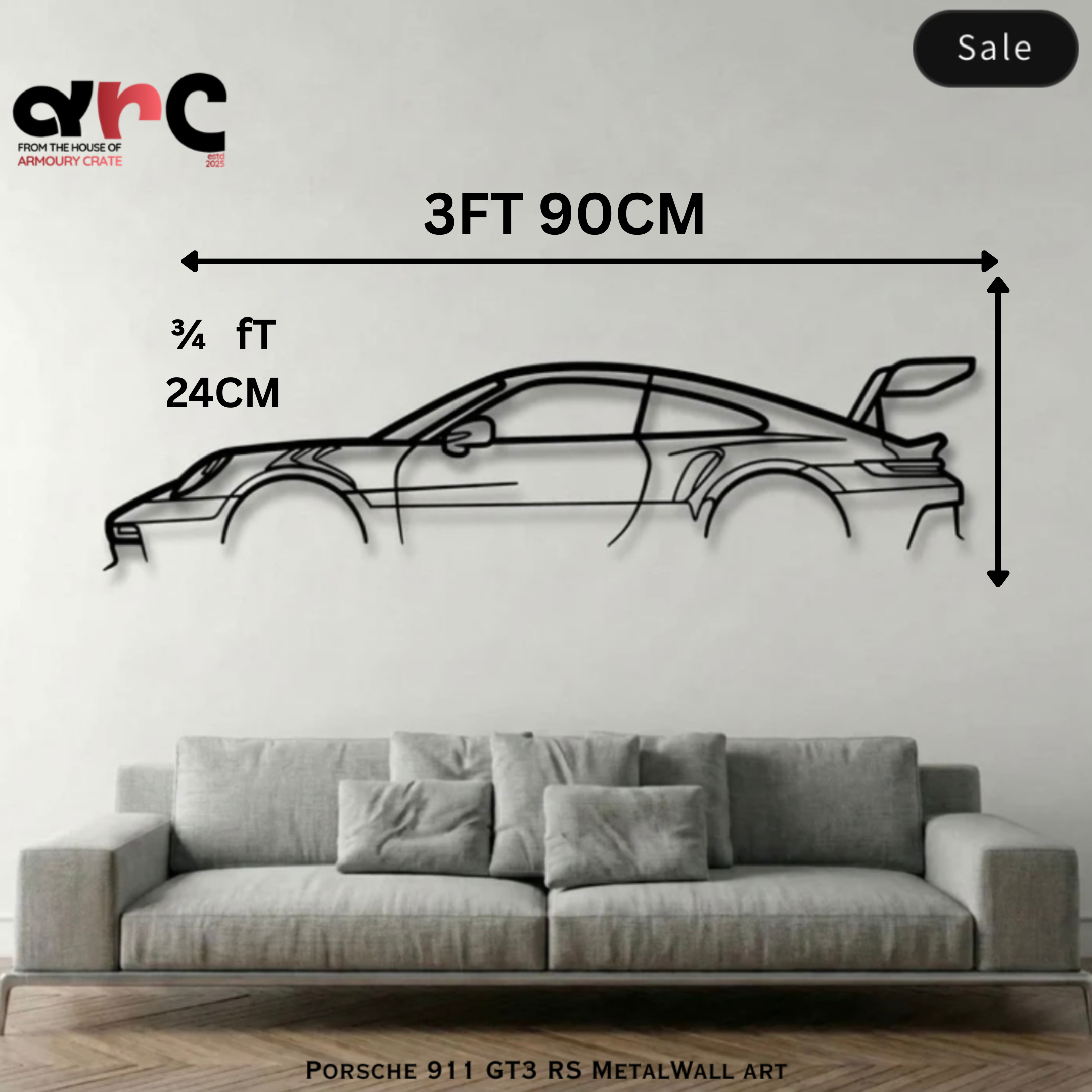 Porsche Layout Side View Metal Wall Art