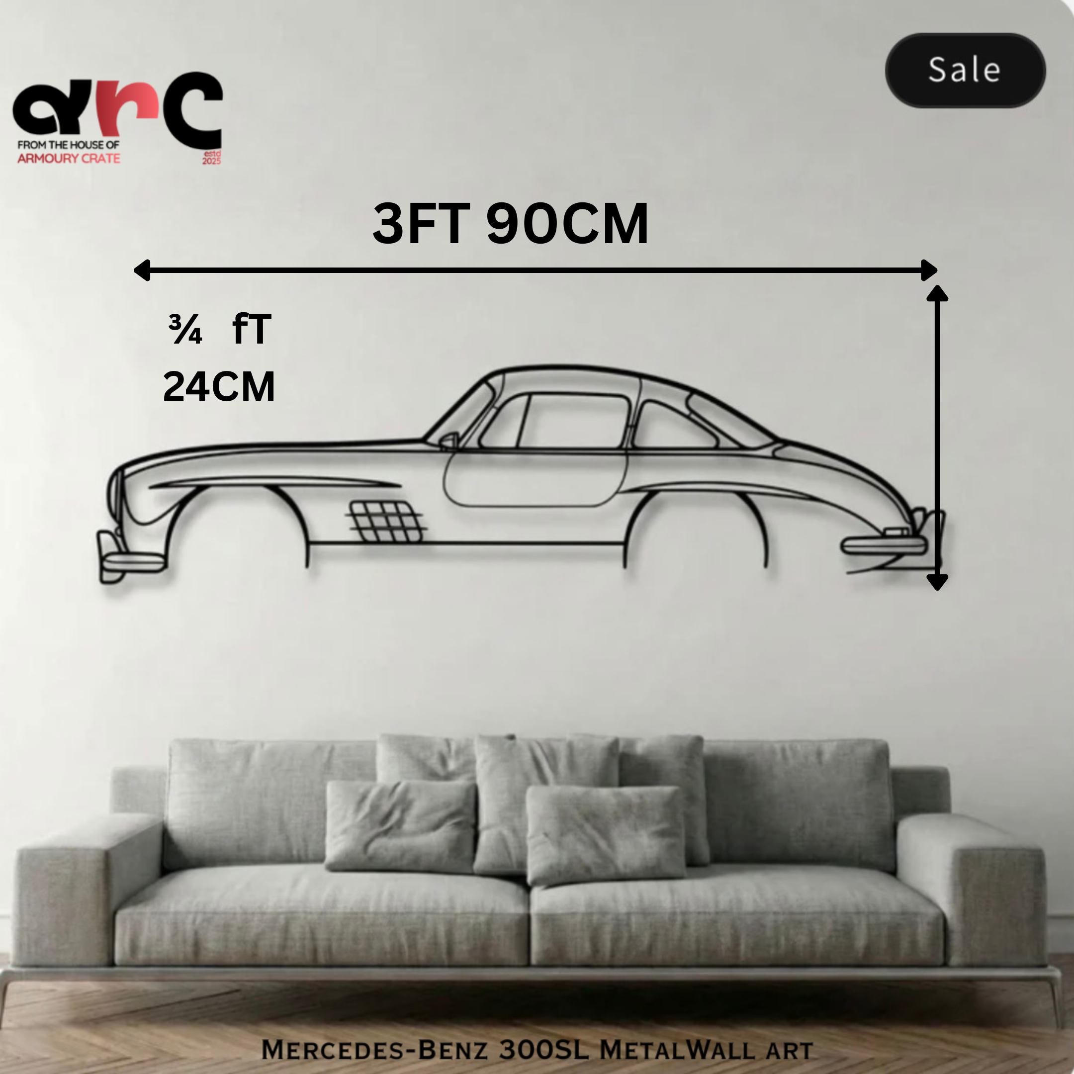Mercedes-Benz 300SL Metal Wall Art