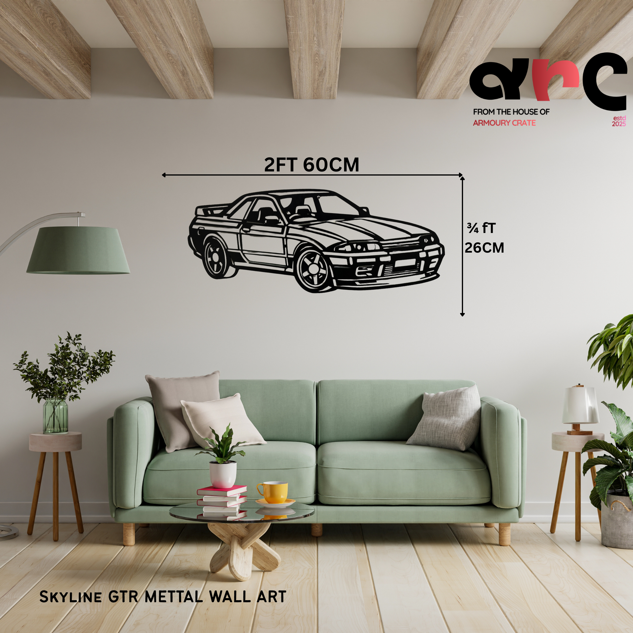 Nissan Skyline GT-R – Front view Metal Wall Art