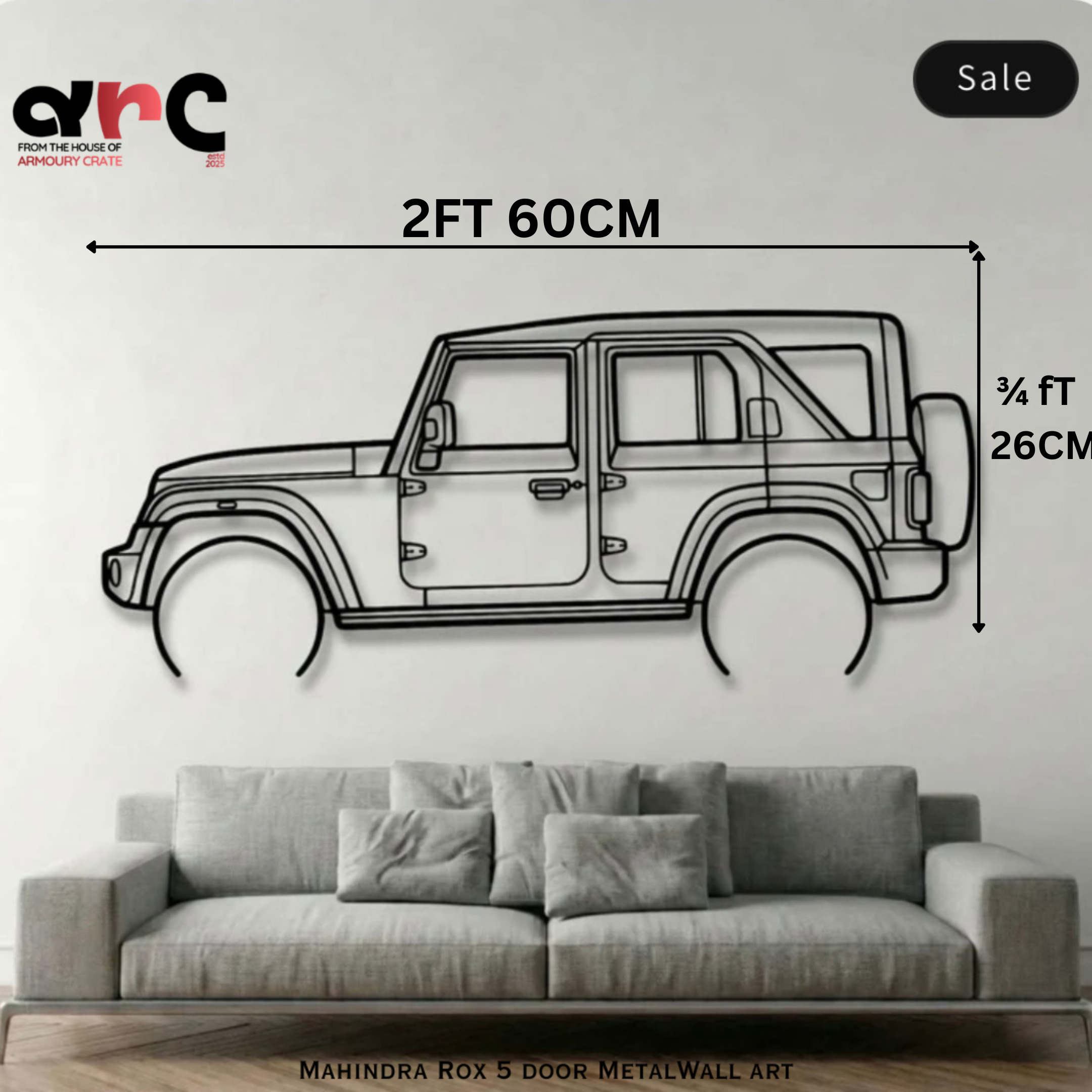 Mahindra Thar ROXX 5 Door Metal Wall Art
