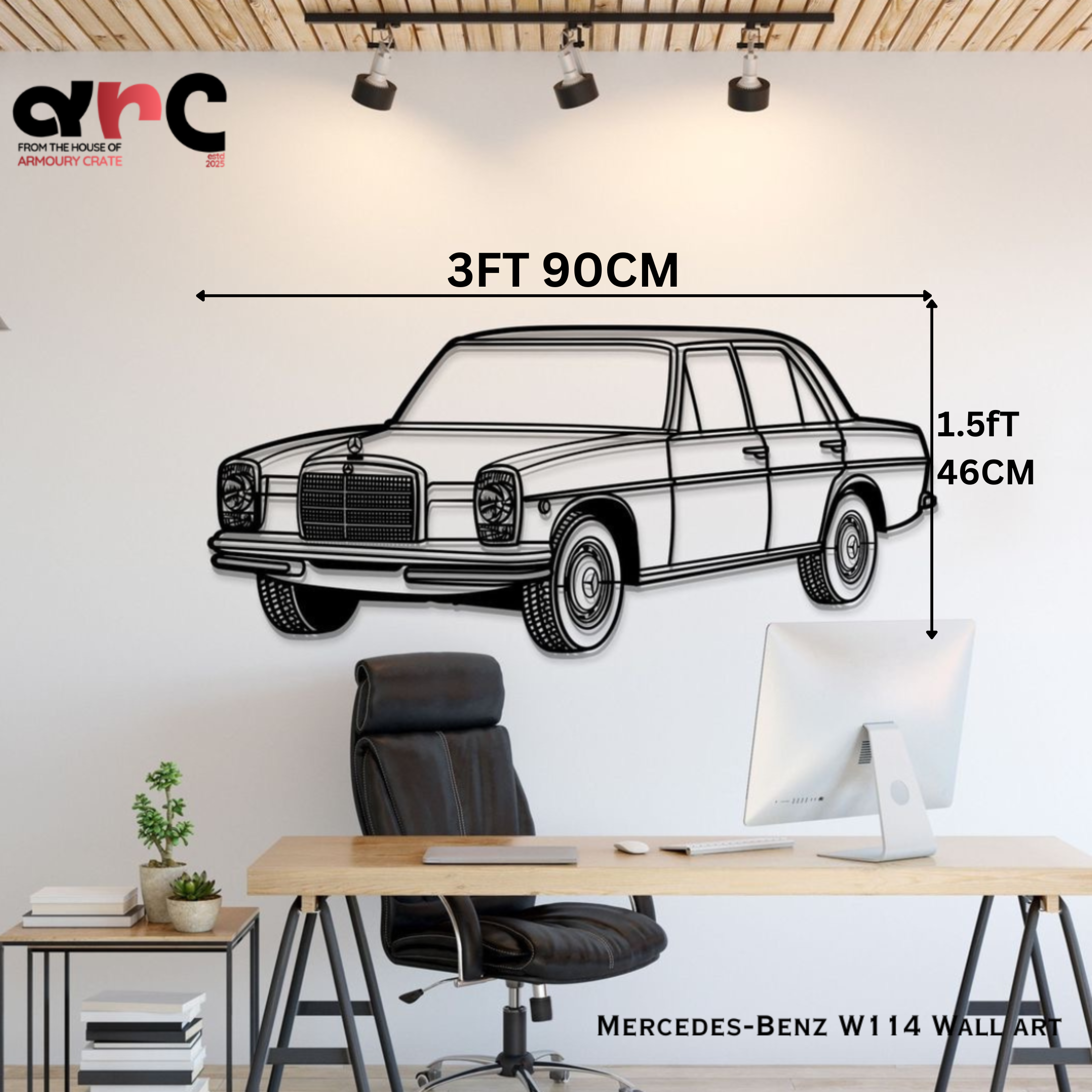 Mercedes-Benz W114 Metal Wall Art
