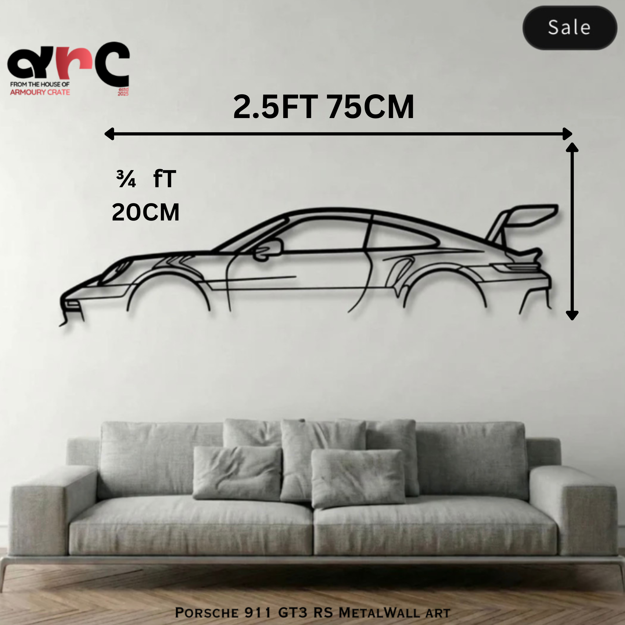Porsche Layout Side View Metal Wall Art