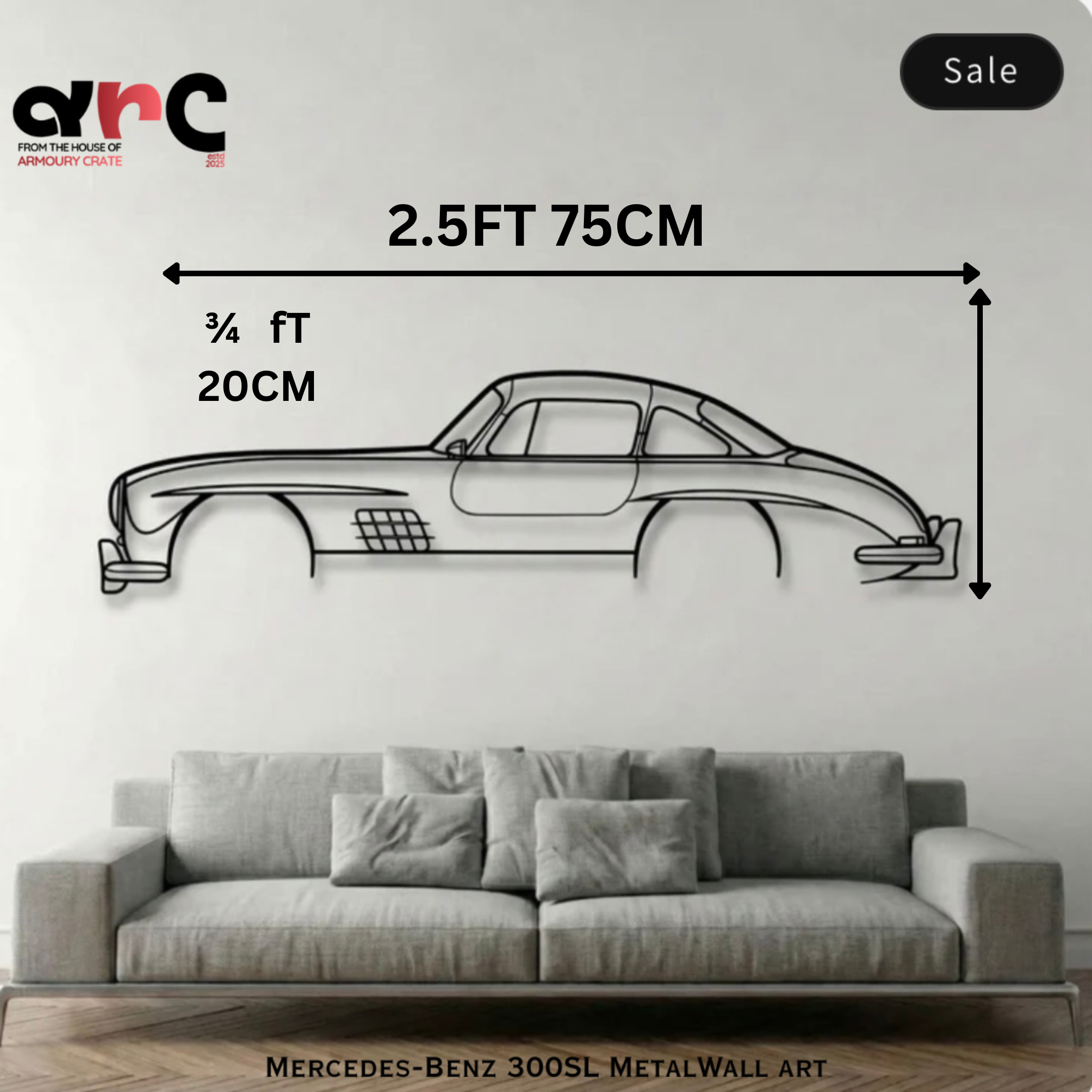 Mercedes-Benz 300SL Metal Wall Art