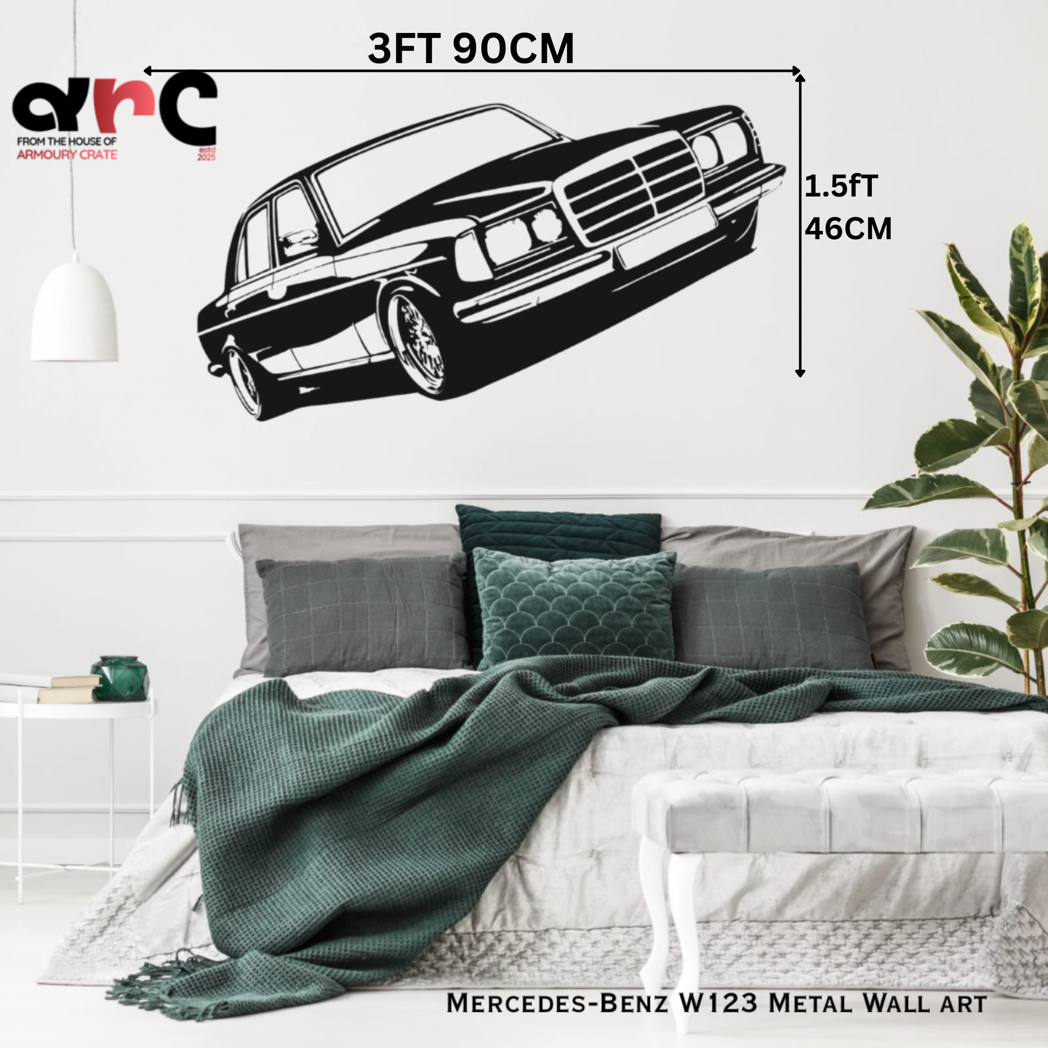 Mercedes-Benz W123 Metal Wall Art