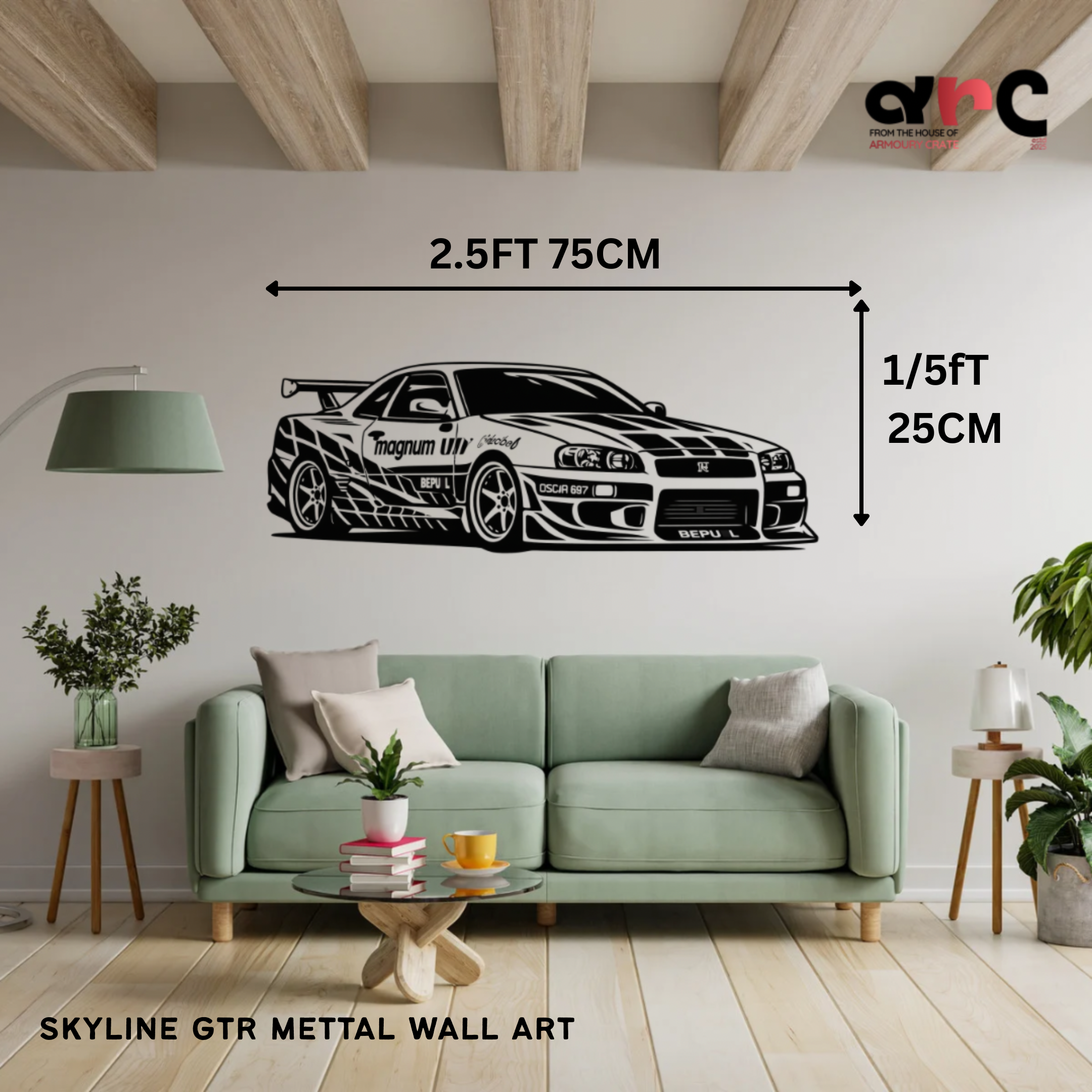 Nissan Skyline GT-R – Front view Metal Wall Art