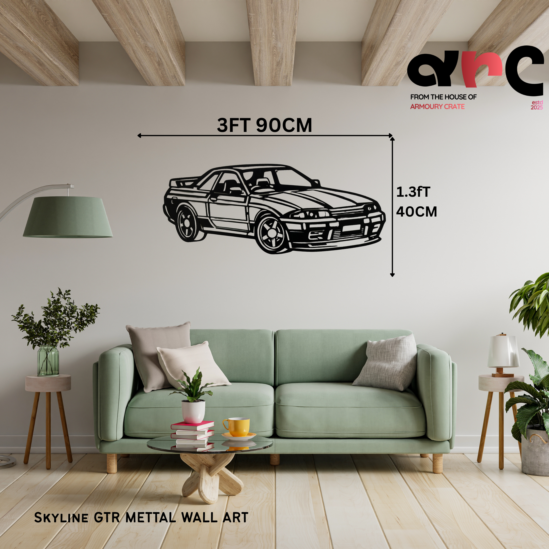 Nissan Skyline GT-R – Front view Metal Wall Art