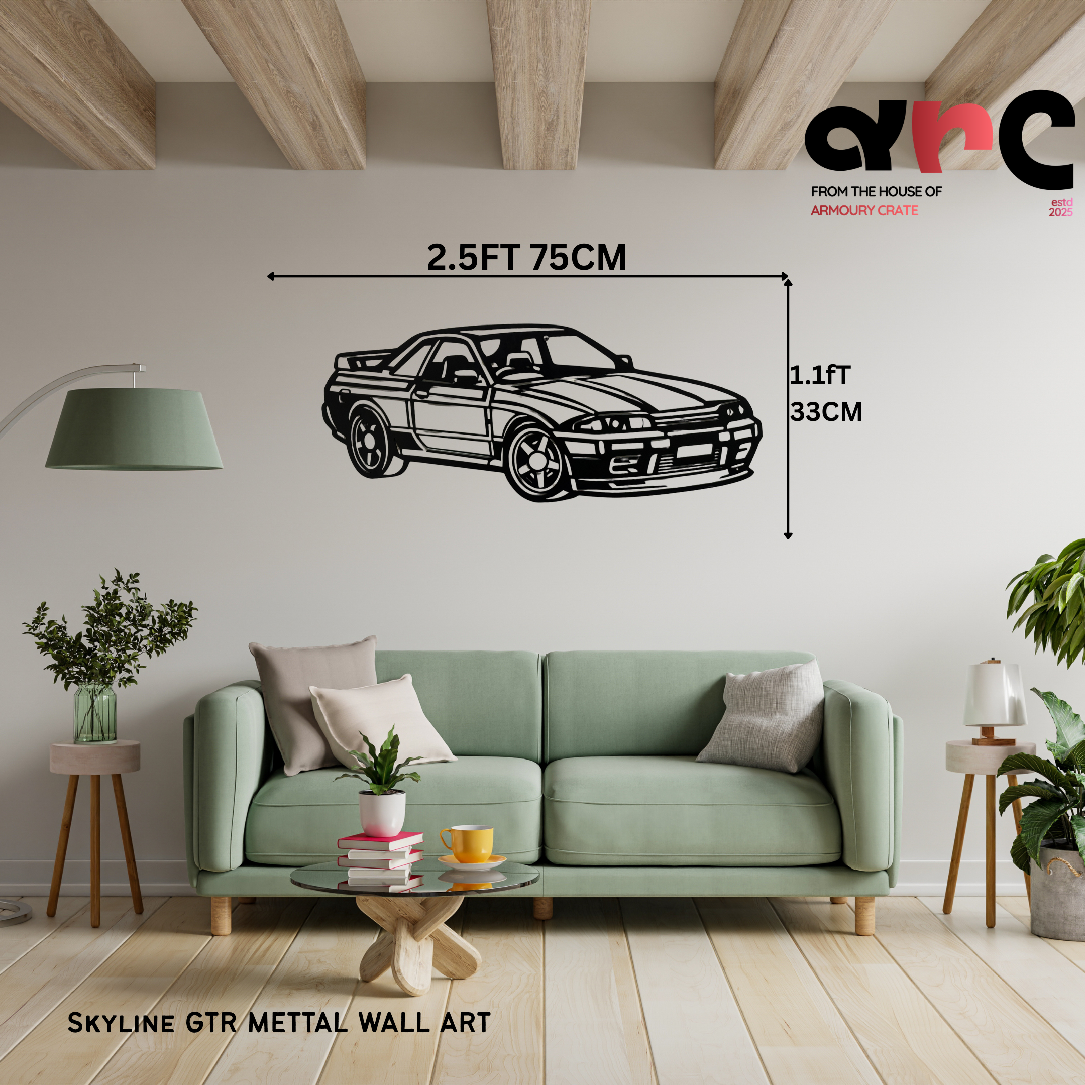 Nissan Skyline GT-R – Front view Metal Wall Art