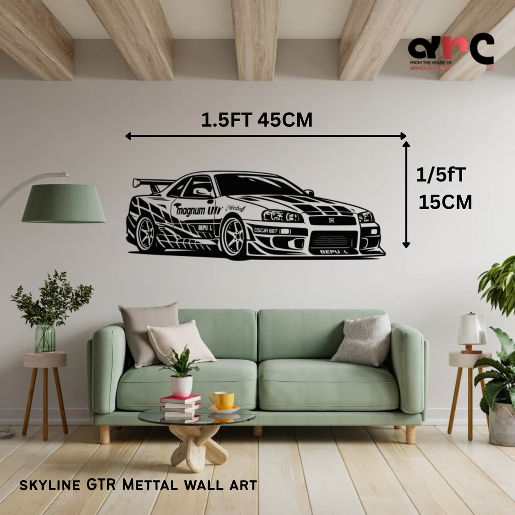 Nissan Skyline GT-R – Front view Metal Wall Art