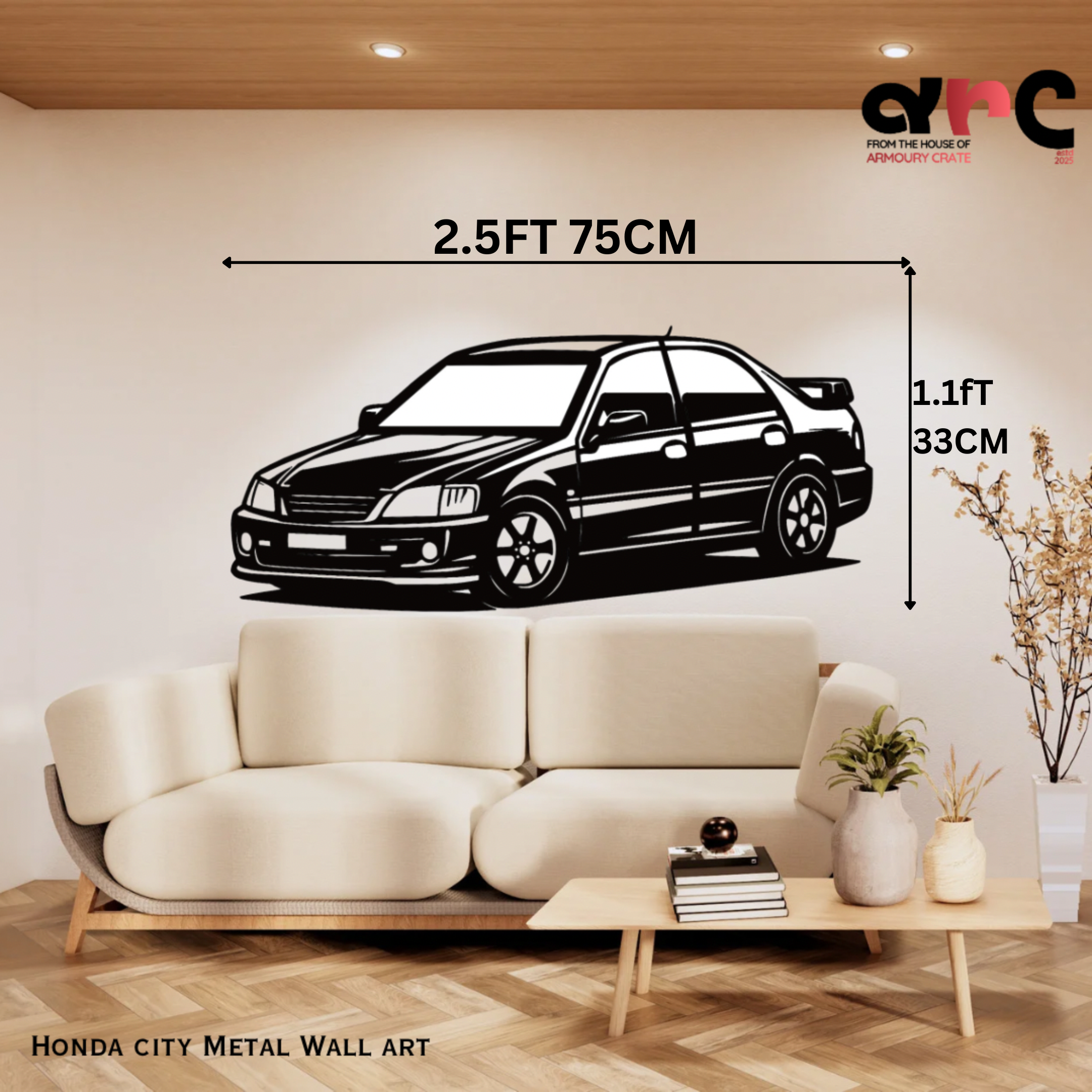 Honda City Metal Wall Art