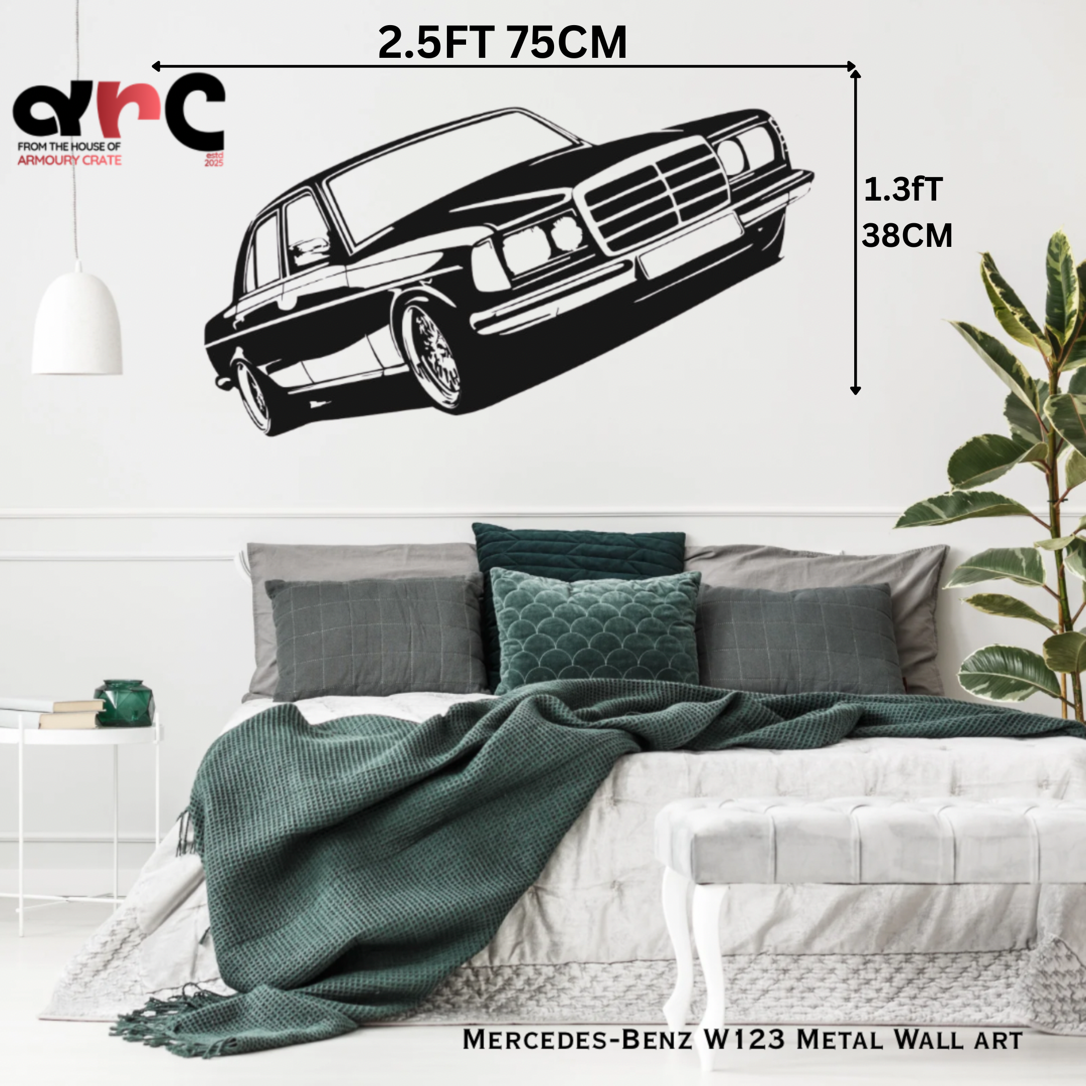 Mercedes-Benz W123 Metal Wall Art