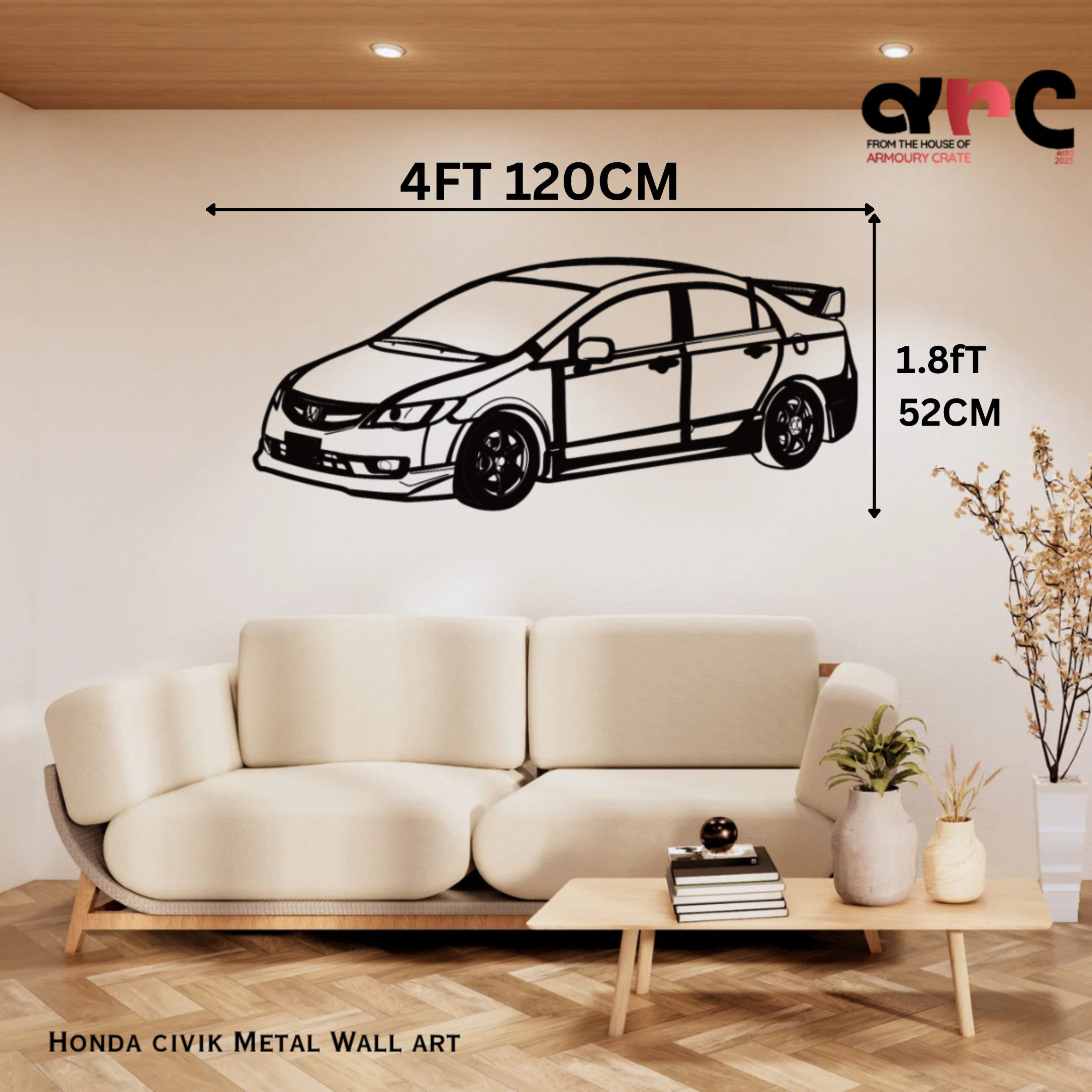 Honda Civic Metal Wall Art
