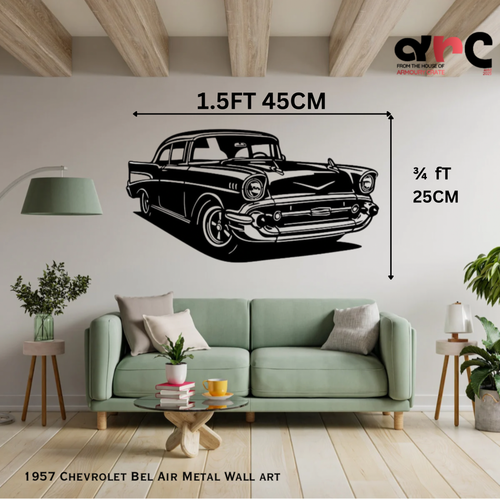 1957 Chevrolet Bel Air Metal Wall Art