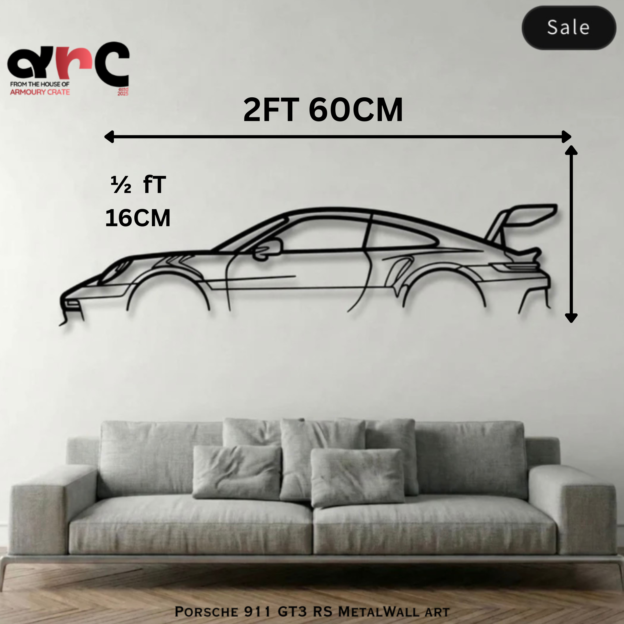Porsche Layout Side View Metal Wall Art