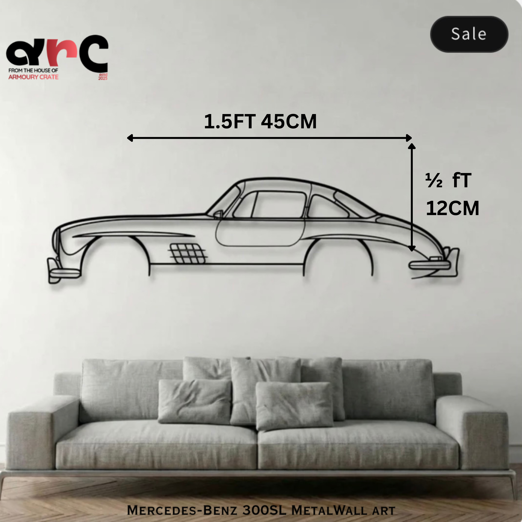 Mercedes-Benz 300SL Metal Wall Art