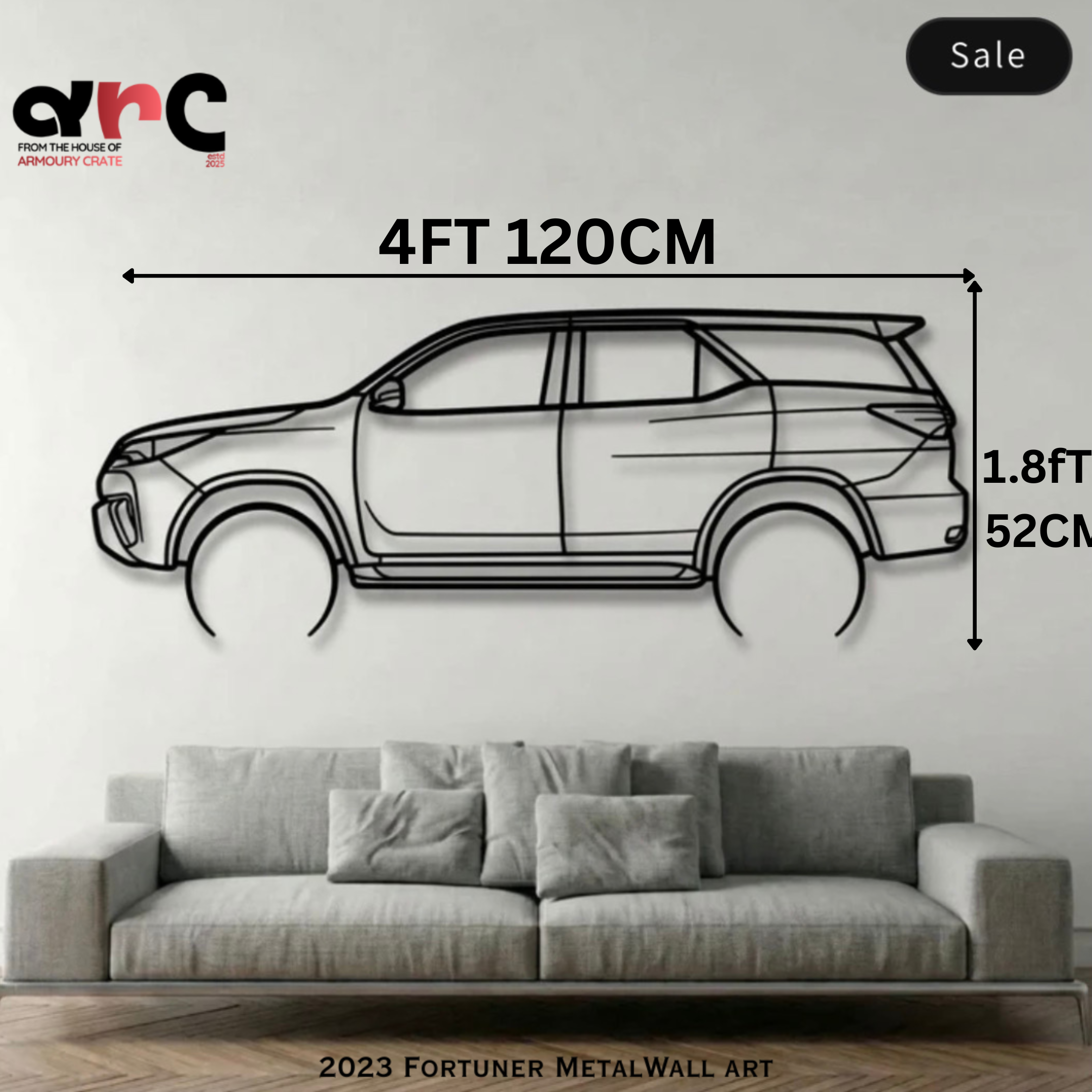 2023 Toyota Fortuner Metal Wall Art