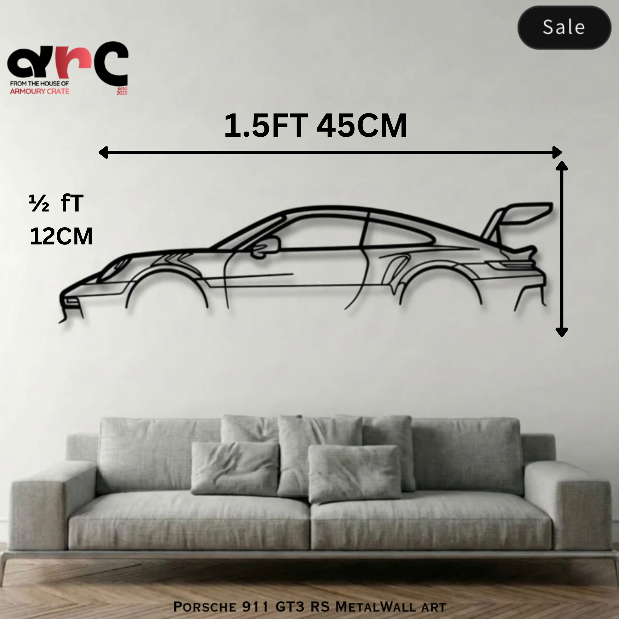 Porsche Layout Side View Metal Wall Art