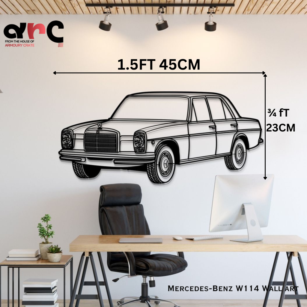 Mercedes-Benz W114 Metal Wall Art