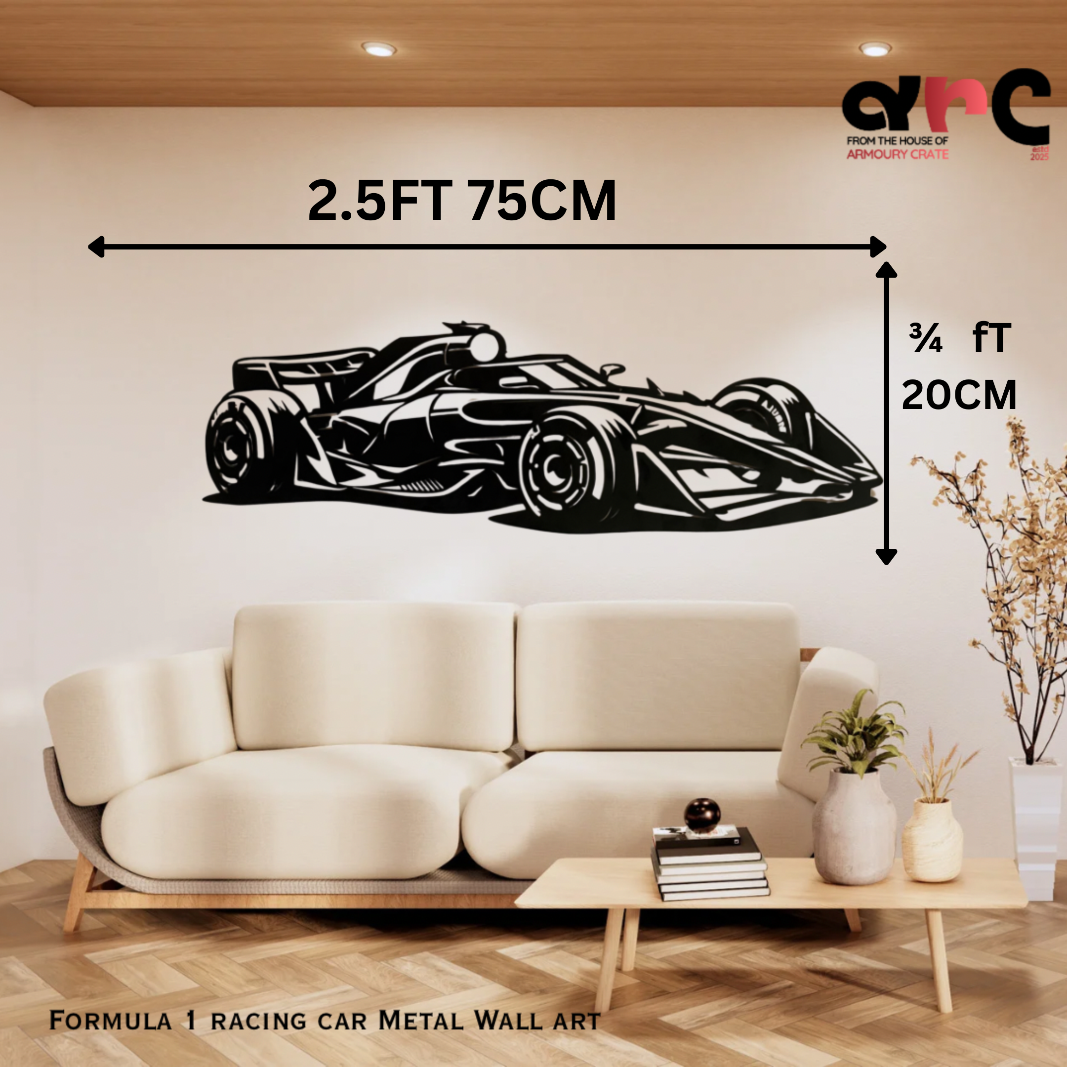 Formula 1 Racing Car Metal Wall Art