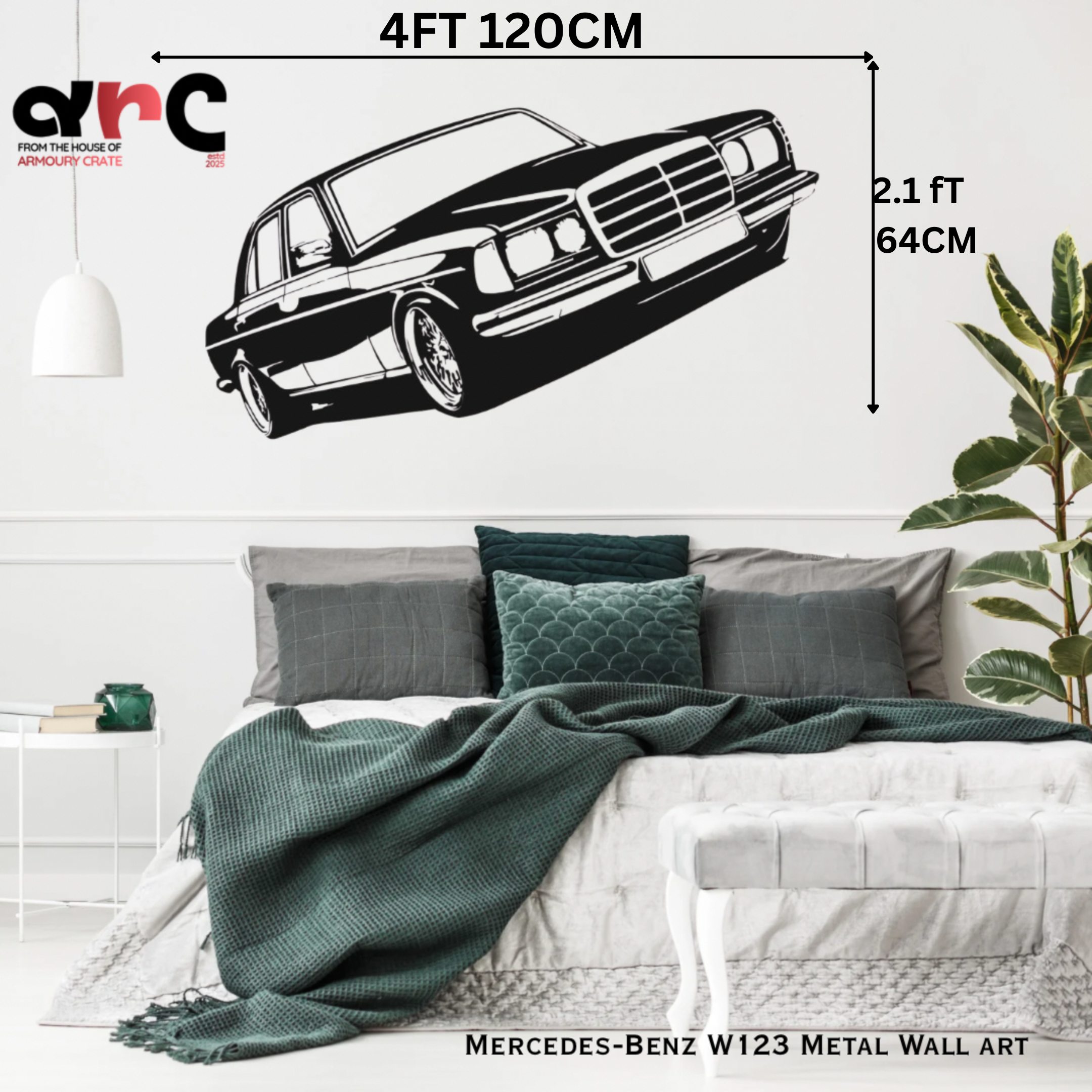 Mercedes-Benz W123 Metal Wall Art