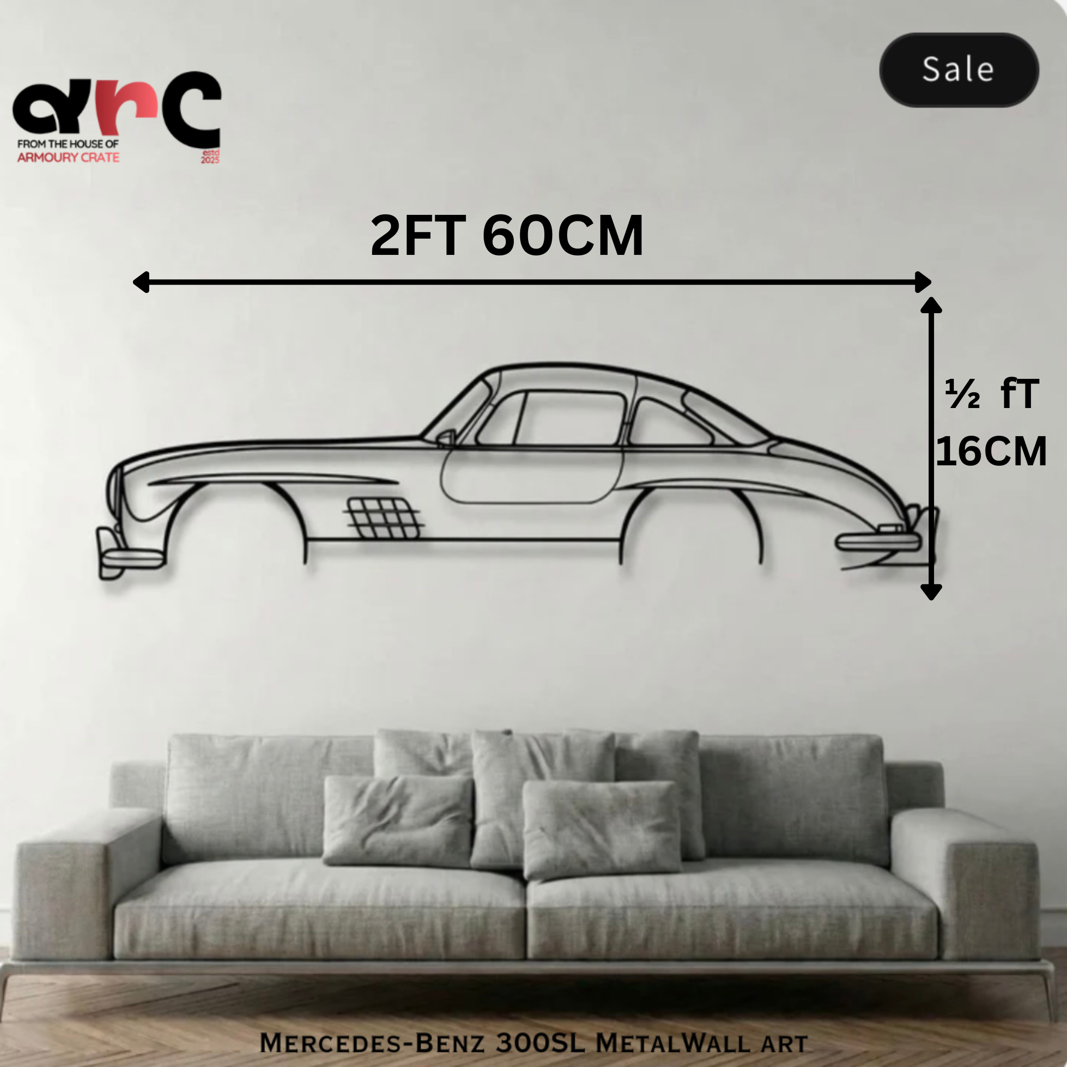 Mercedes-Benz 300SL Metal Wall Art
