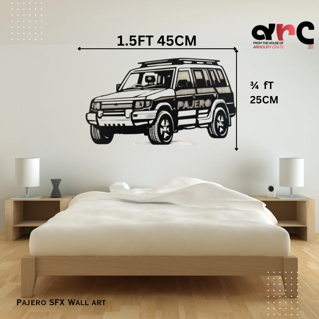 Pajero SFX Metal Wall Art (Front-Quarter View)