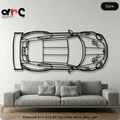 Porsche 911 GT3 RS Top View Metal Wall Art