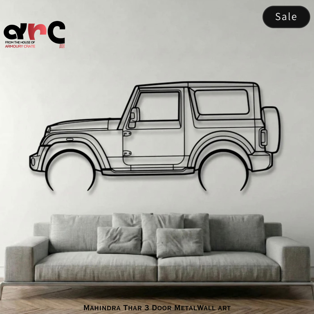 Mahindra Thar 3 Door Metal Wall Art