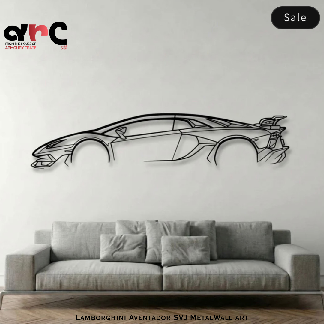 Lamborghini  Layout Side View Metal Wall Art