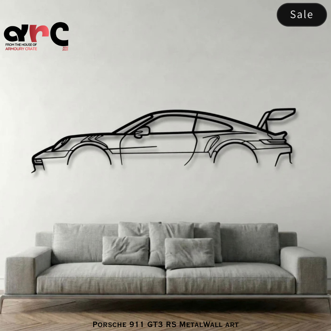 Porsche Layout Side View Metal Wall Art