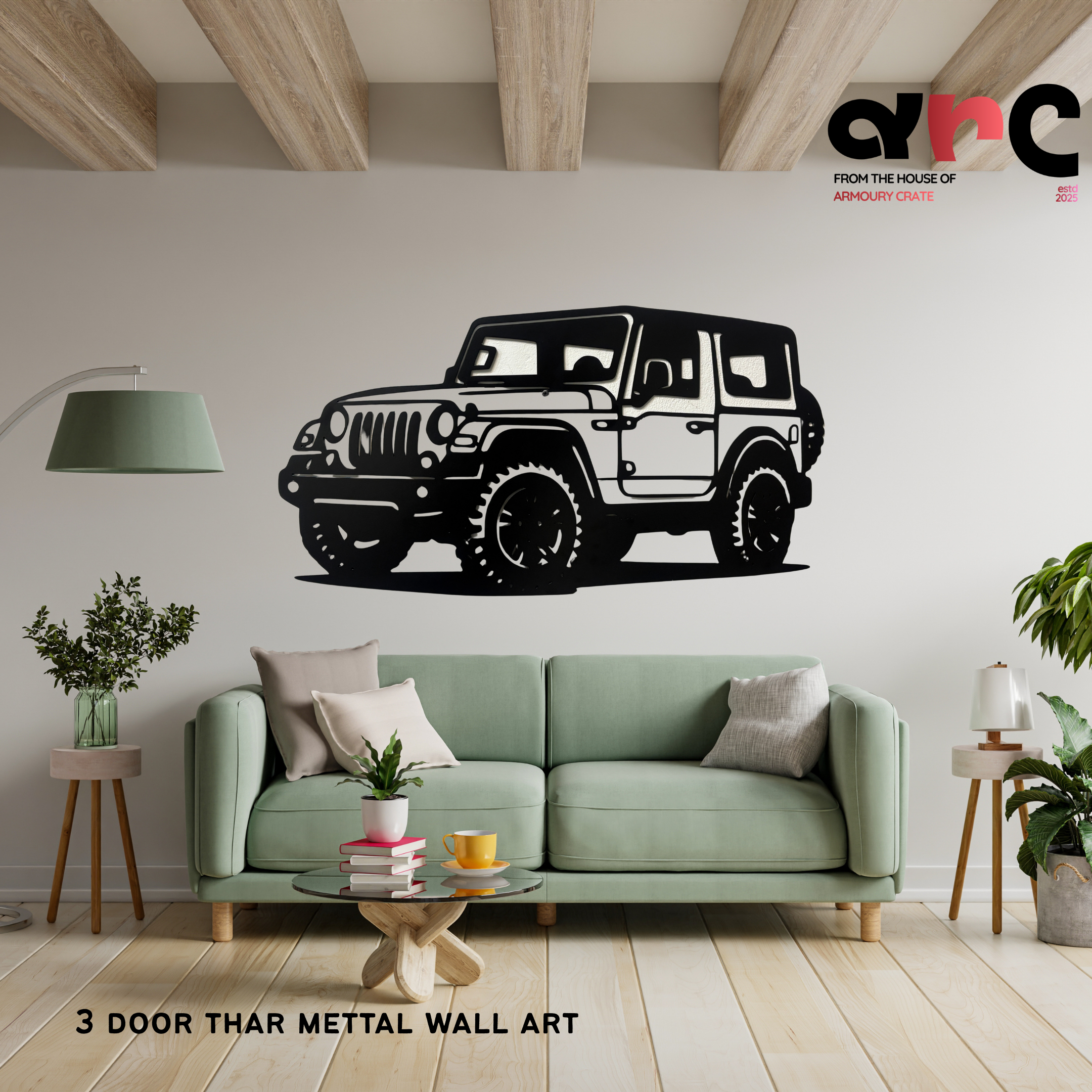 Mahindra Thar 3 Door Metal Wall Art