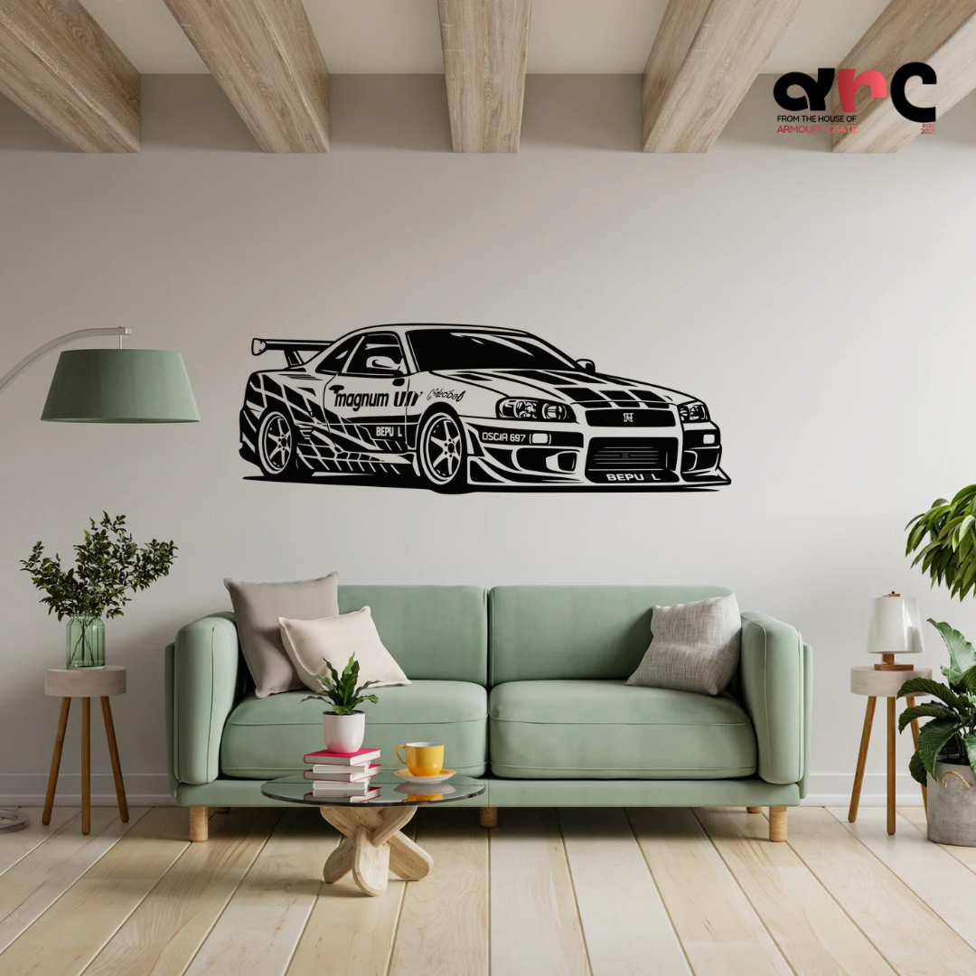 Nissan Skyline GT-R – Front view Metal Wall Art